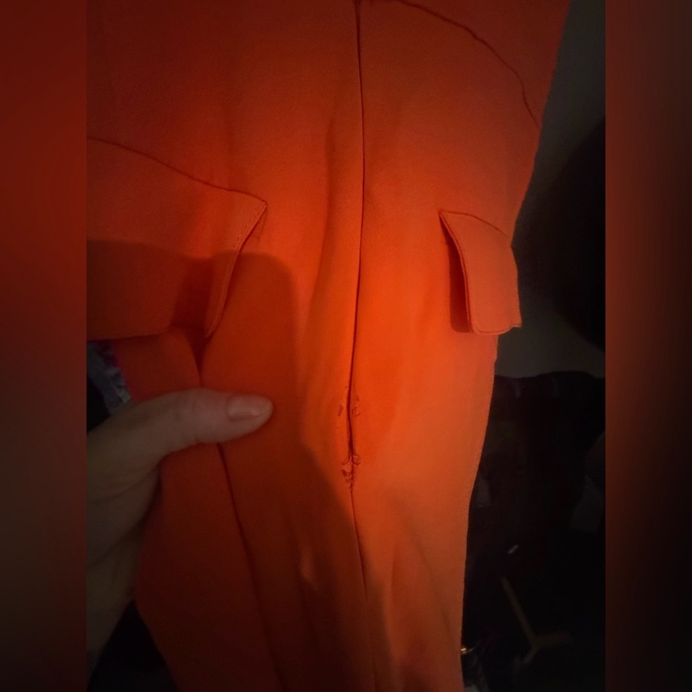 🆕 Amanda Uprichard Bold Orange Fiona Jumpsuit - Picture 5 of 6